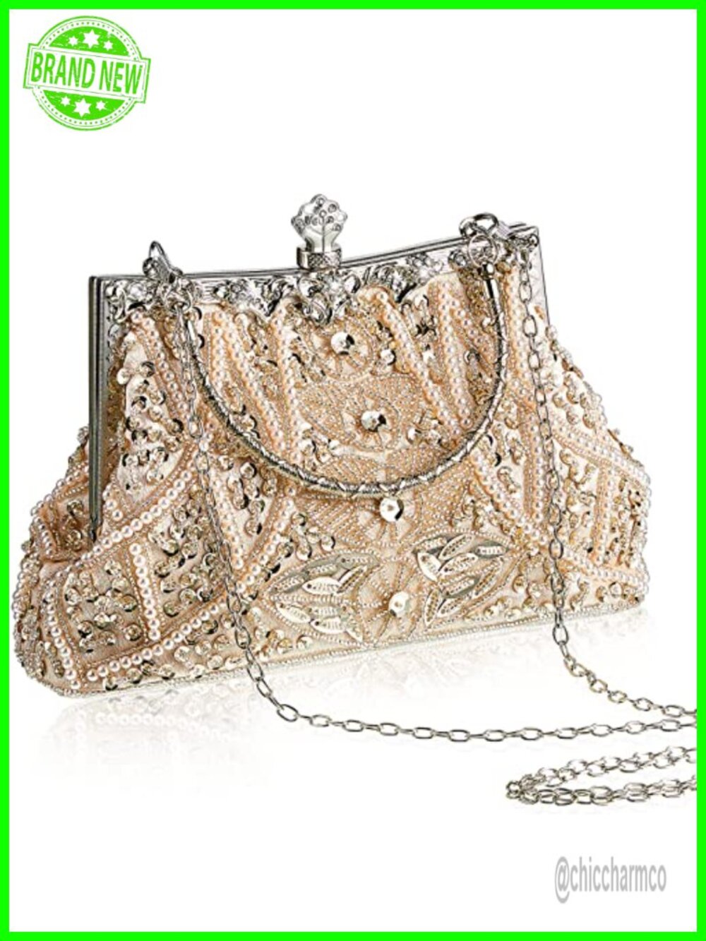 Beaded Clutch Evening Bag Sequin Rhinestone Wedding Party Purse